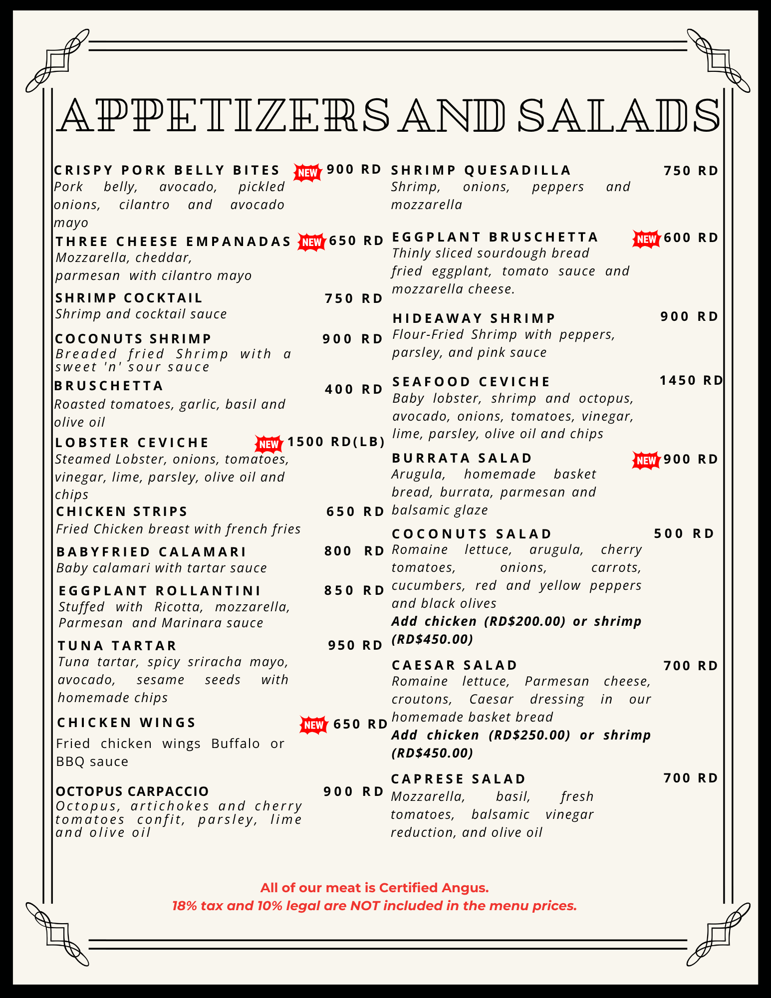 Menu page 1